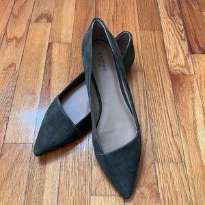 Crown Vintage Forest Green Point Toe Flats - Size 11 Suede